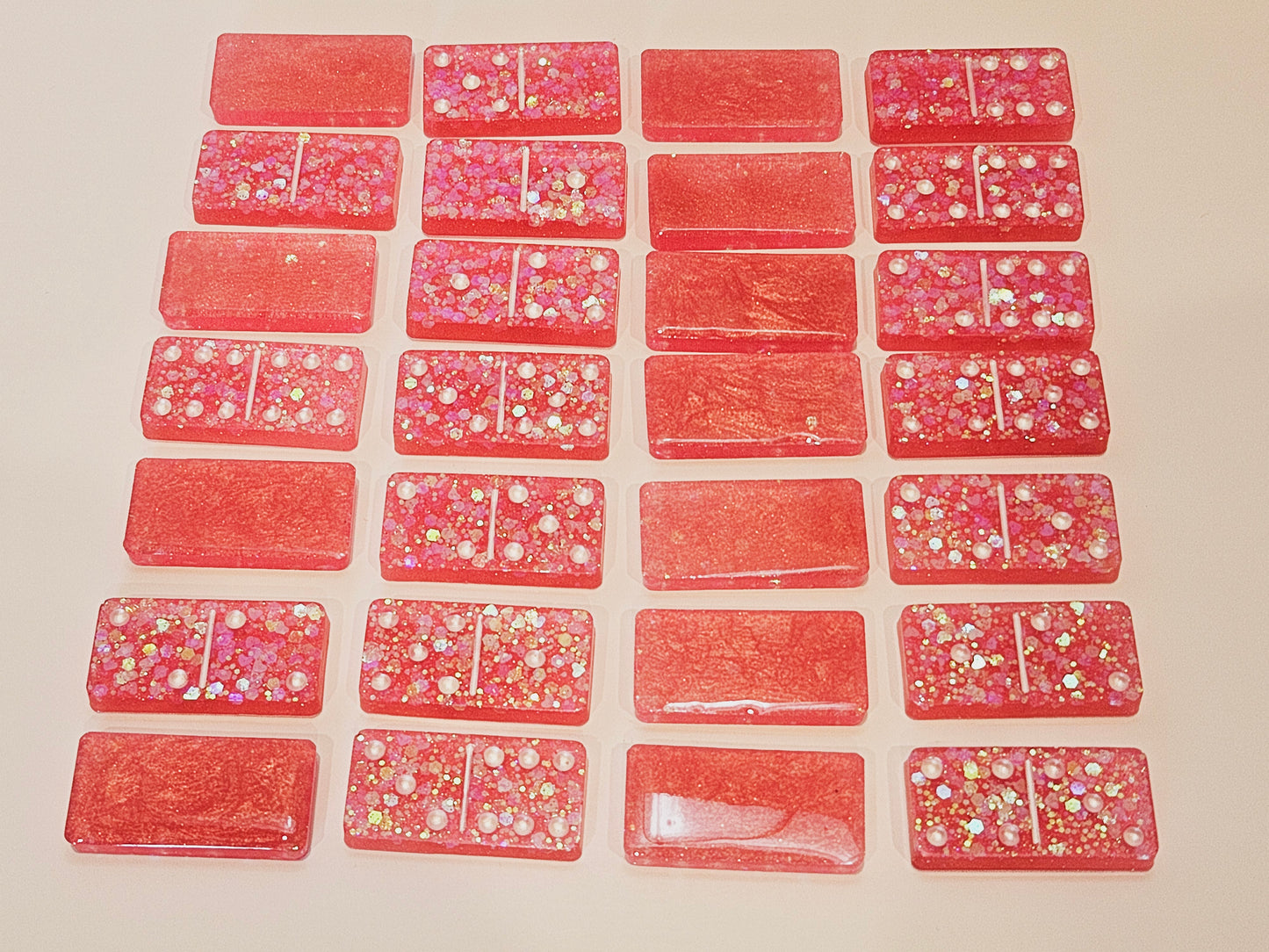 Pink Hearts Domino Set