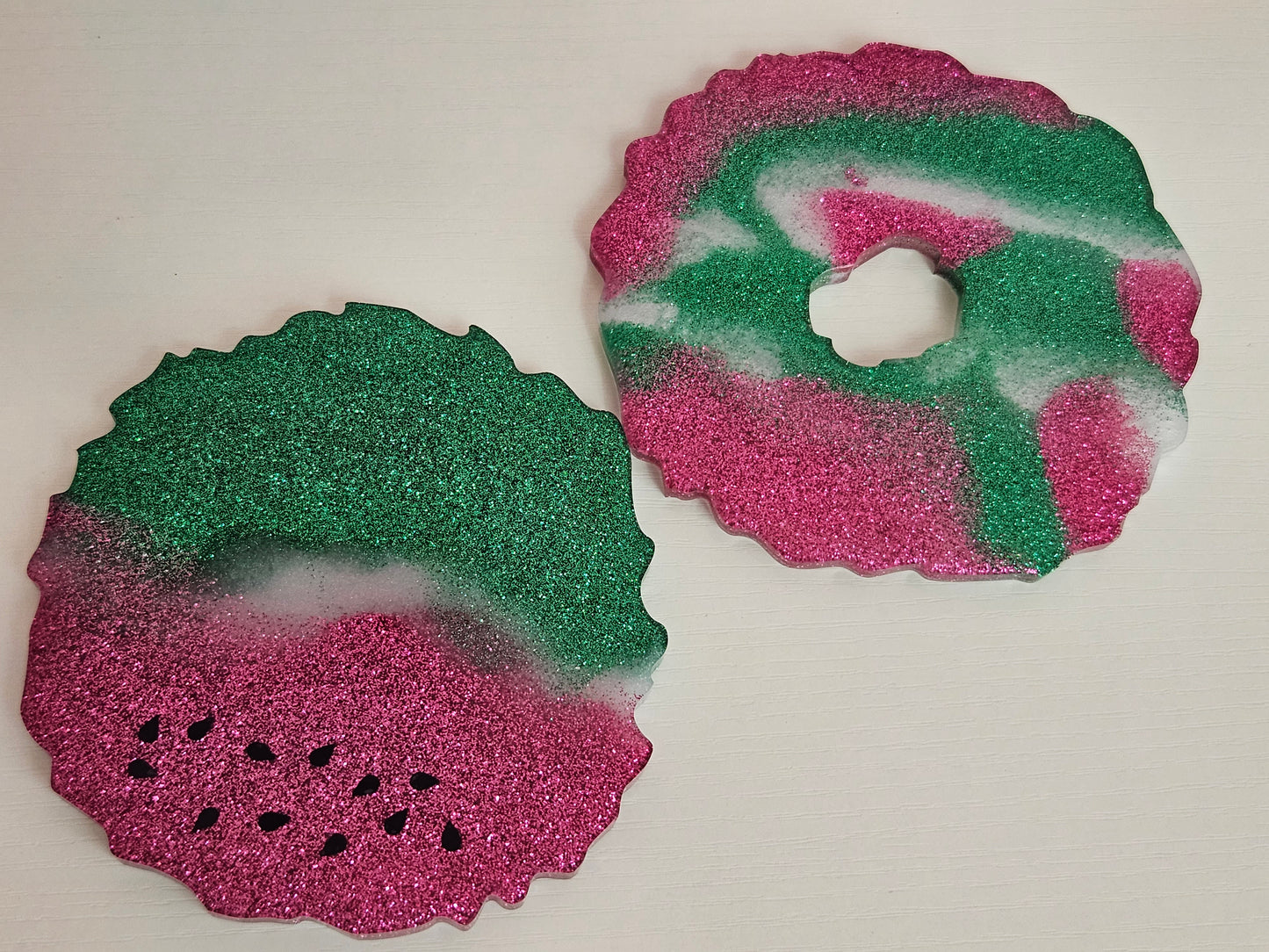 Watermelon Geode Coasters - Set of 2
