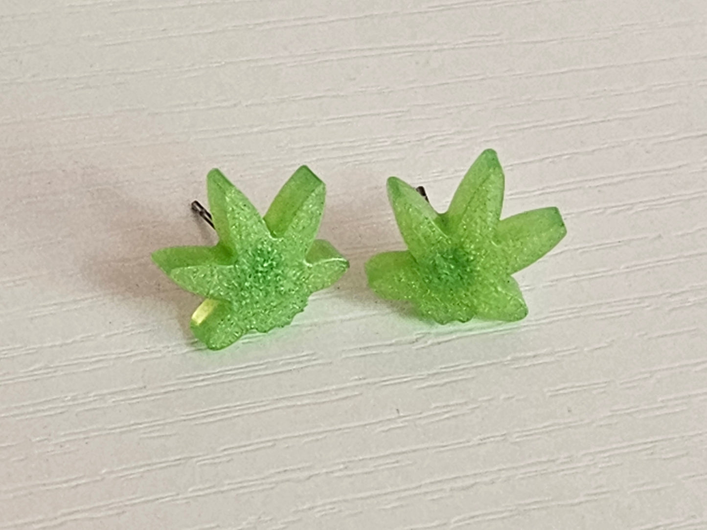 Post Resin Earrings - Leaf Shaped