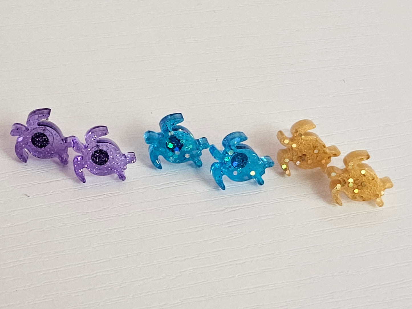 Post Resin Earrings - Sea Turtle Shaped