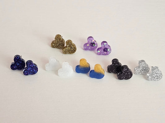 Post Resin Earrings - Mouse Head Shaped
