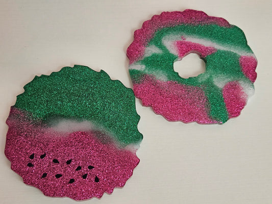 Watermelon Geode Coasters - Set of 2