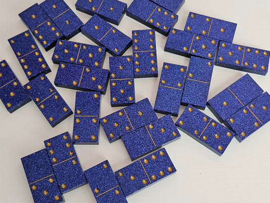 Blue & Gold Domino Set