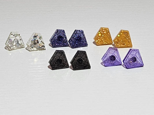 Post Resin Earrings - Diamond Shape