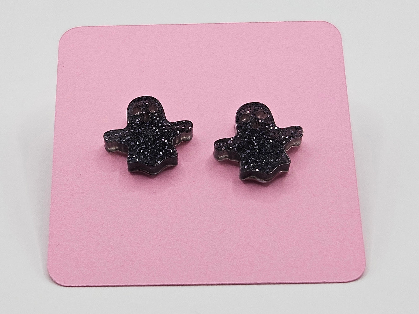 Post Resin Earrings ~ Halloween Ghosts