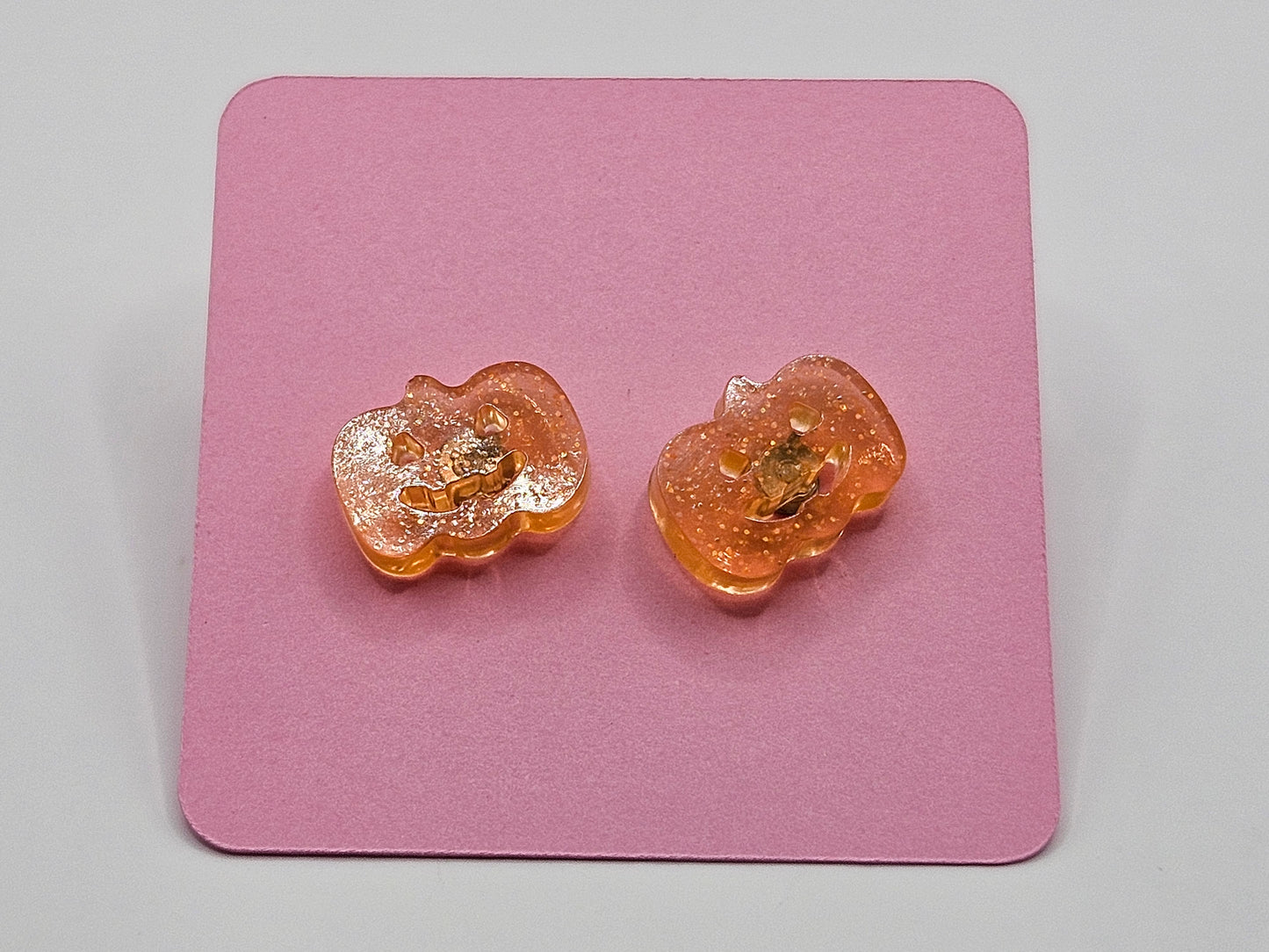 Post Resin Earring ~ Halloween Pumpkins