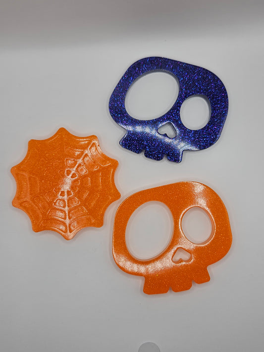 Halloween Skull & Web Coasters