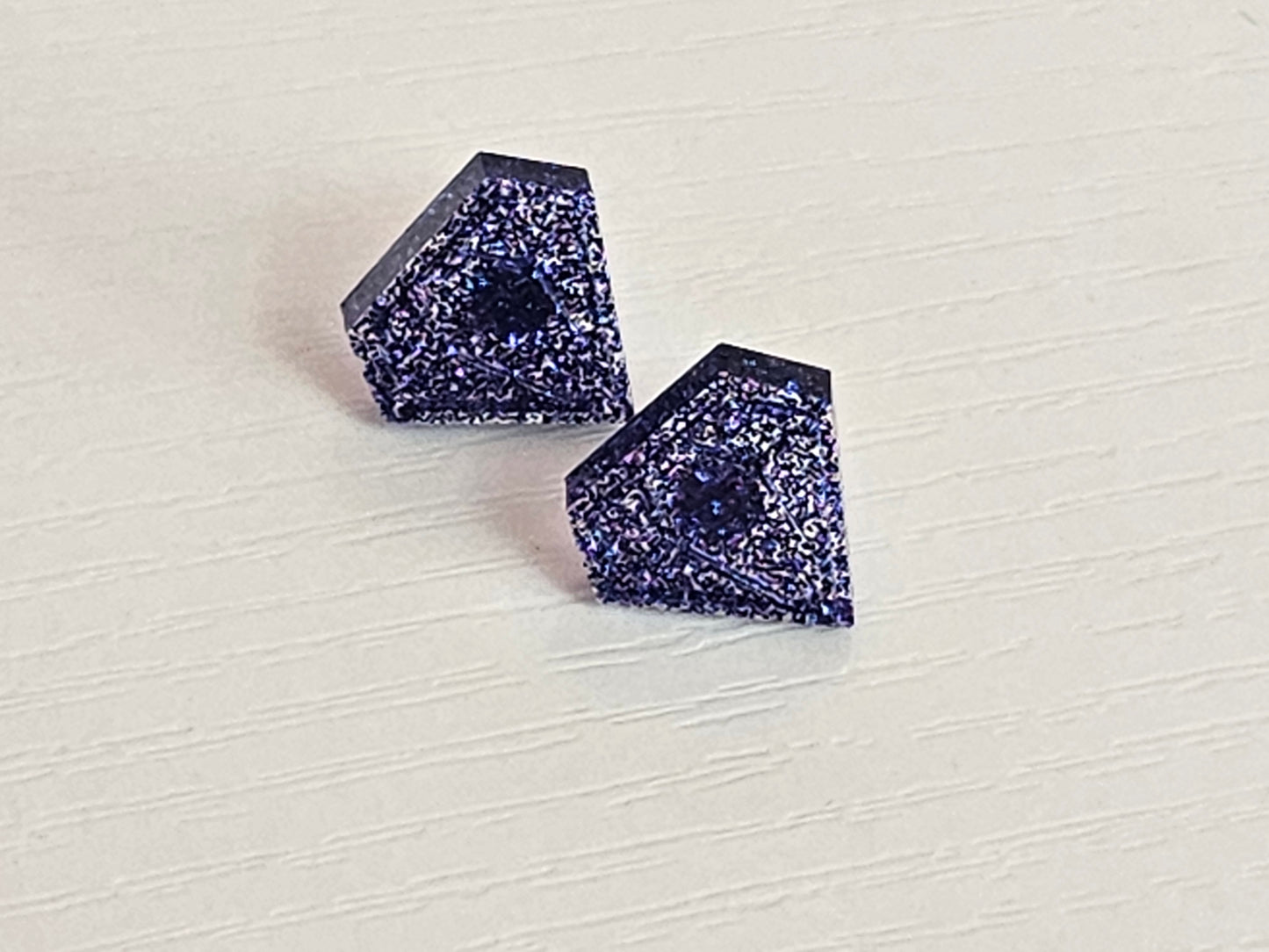 Post Resin Earrings - Diamond Shape