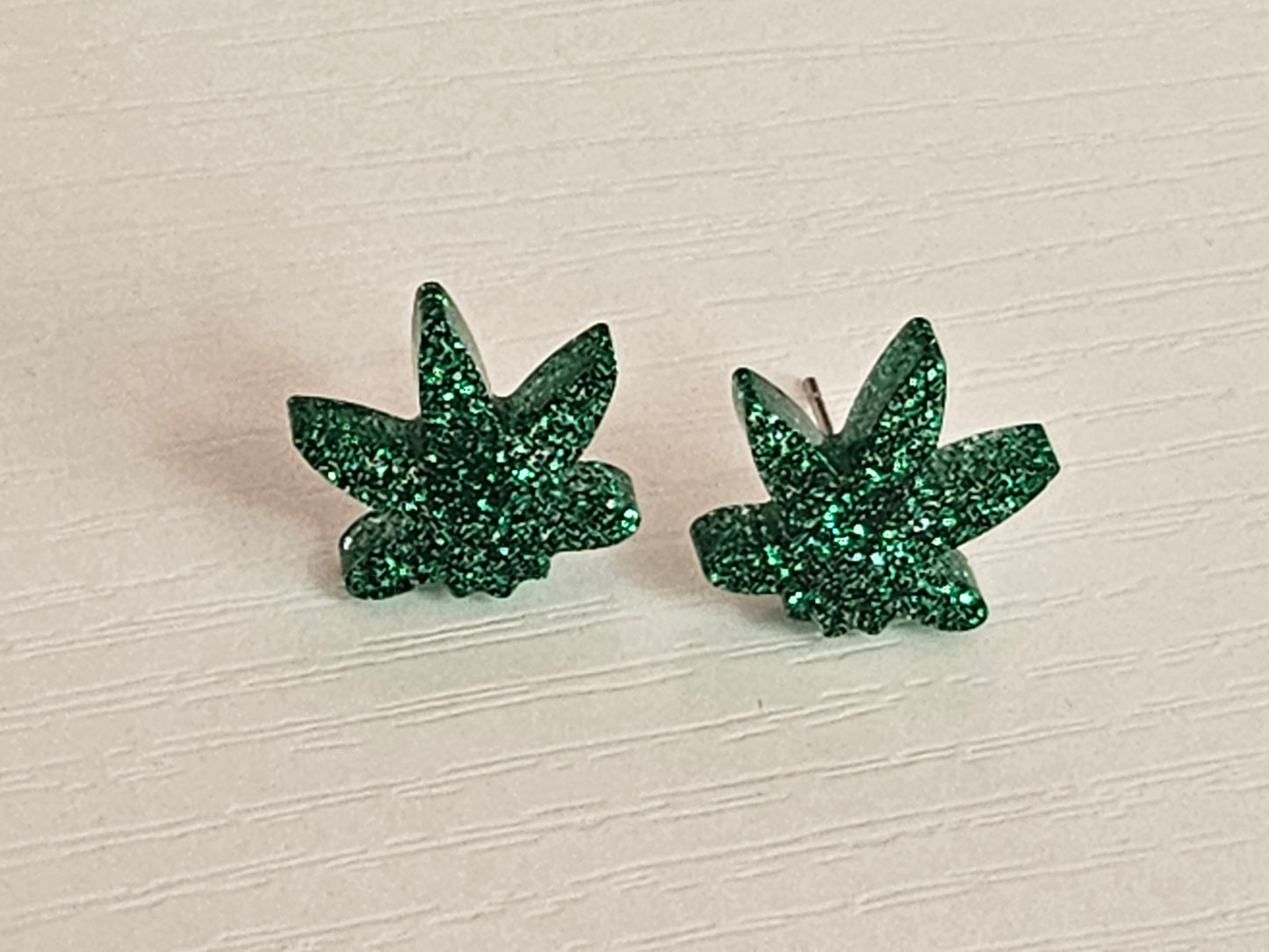 Post Resin Earrings - Leaf Shaped