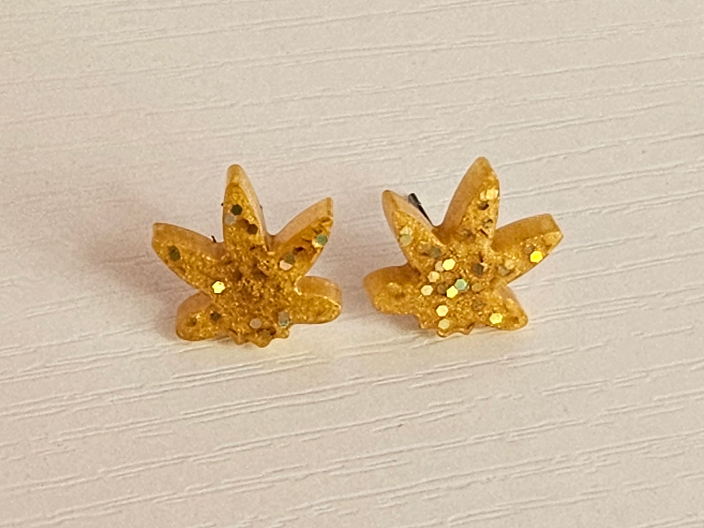 Post Resin Earrings - Leaf Shaped