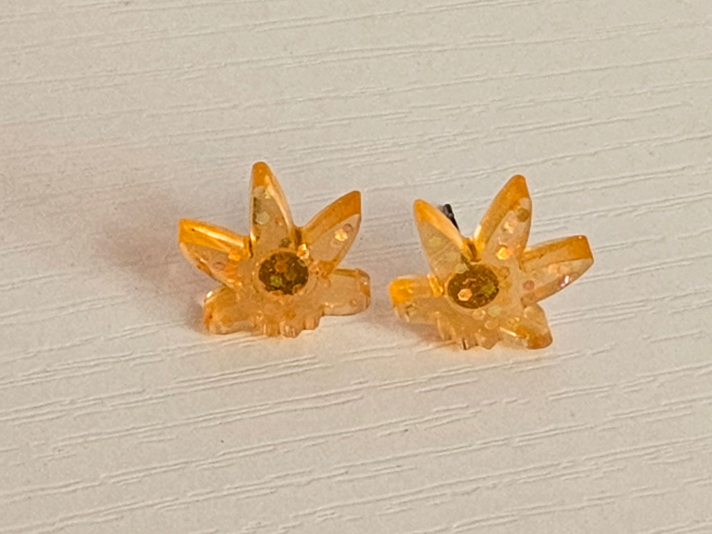 Post Resin Earrings - Leaf Shaped