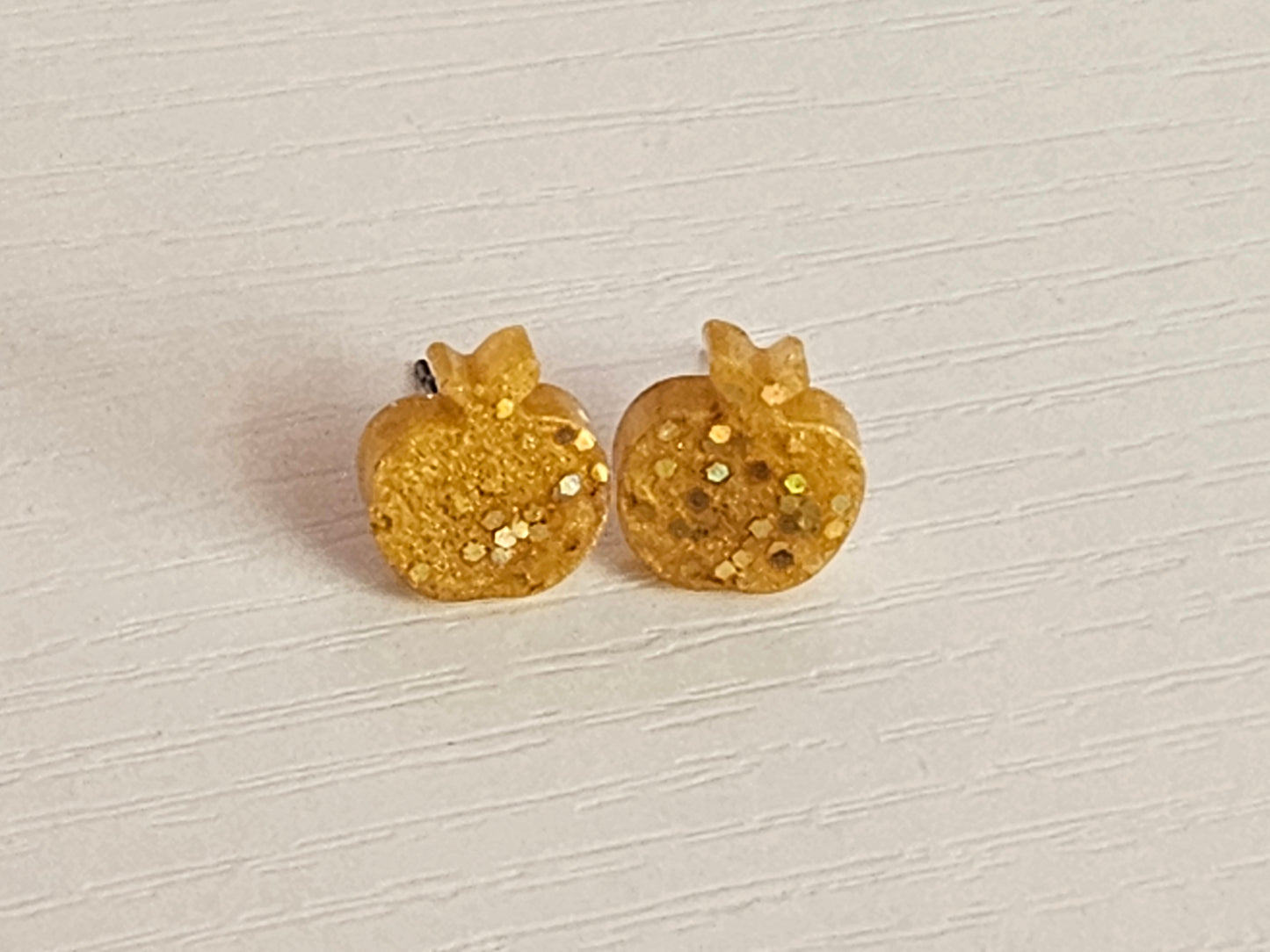 Post Resin Earrings - Apple Shaped