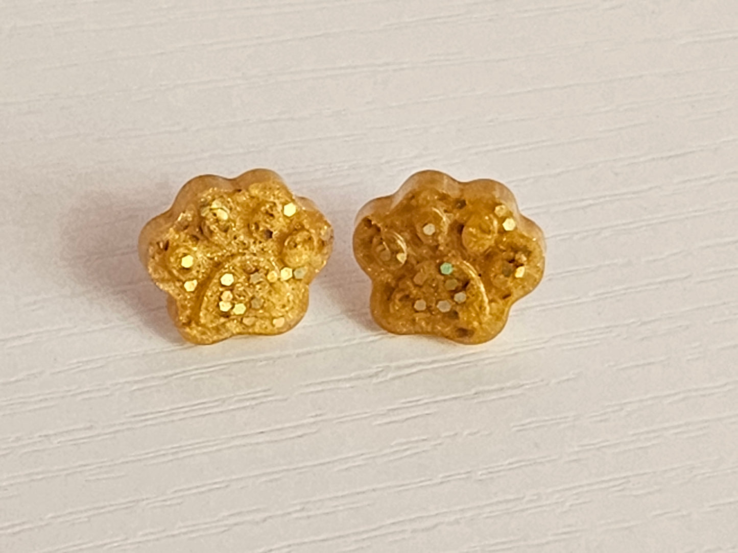 Post Resin Earrings - Paw Print Shaped