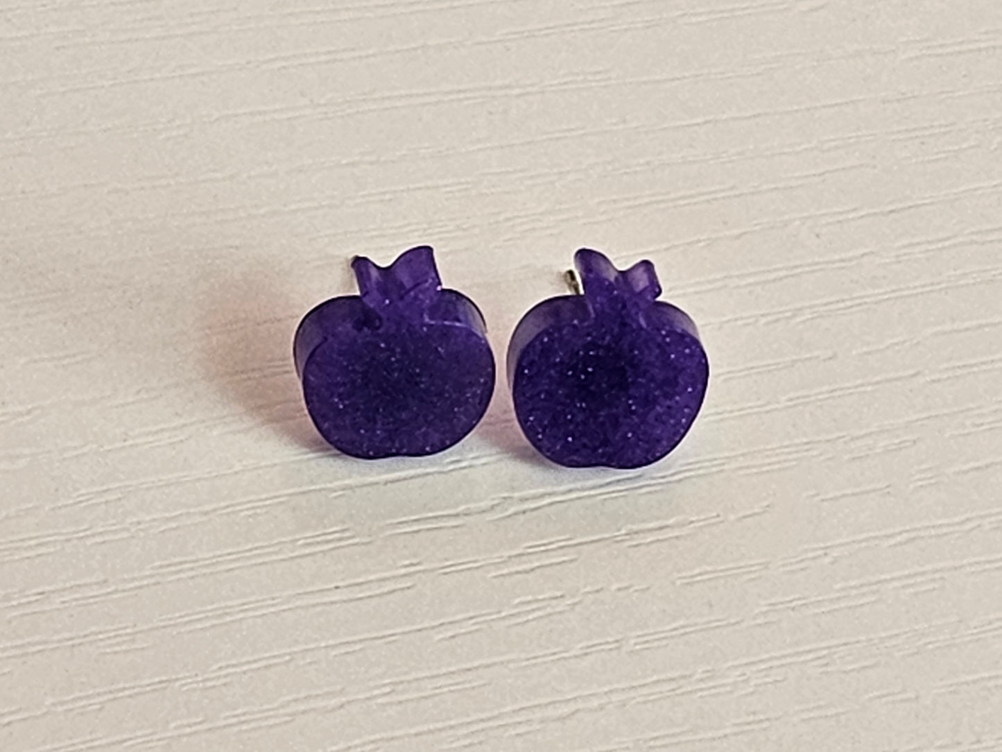 Post Resin Earrings - Apple Shaped