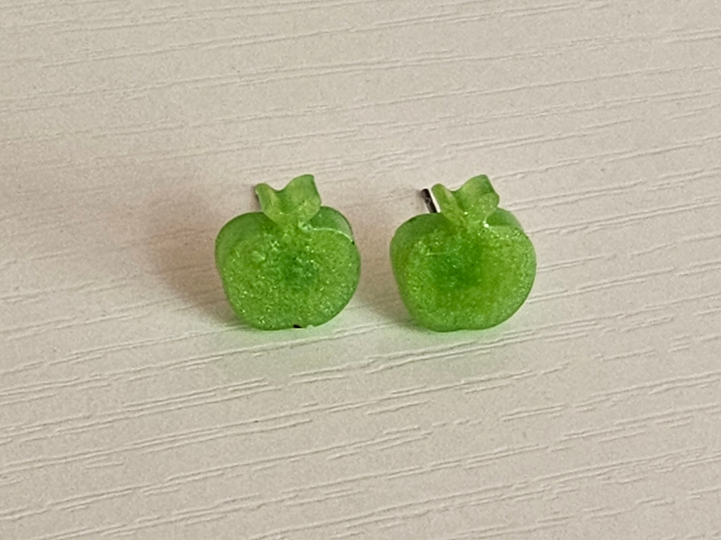 Post Resin Earrings - Apple Shaped