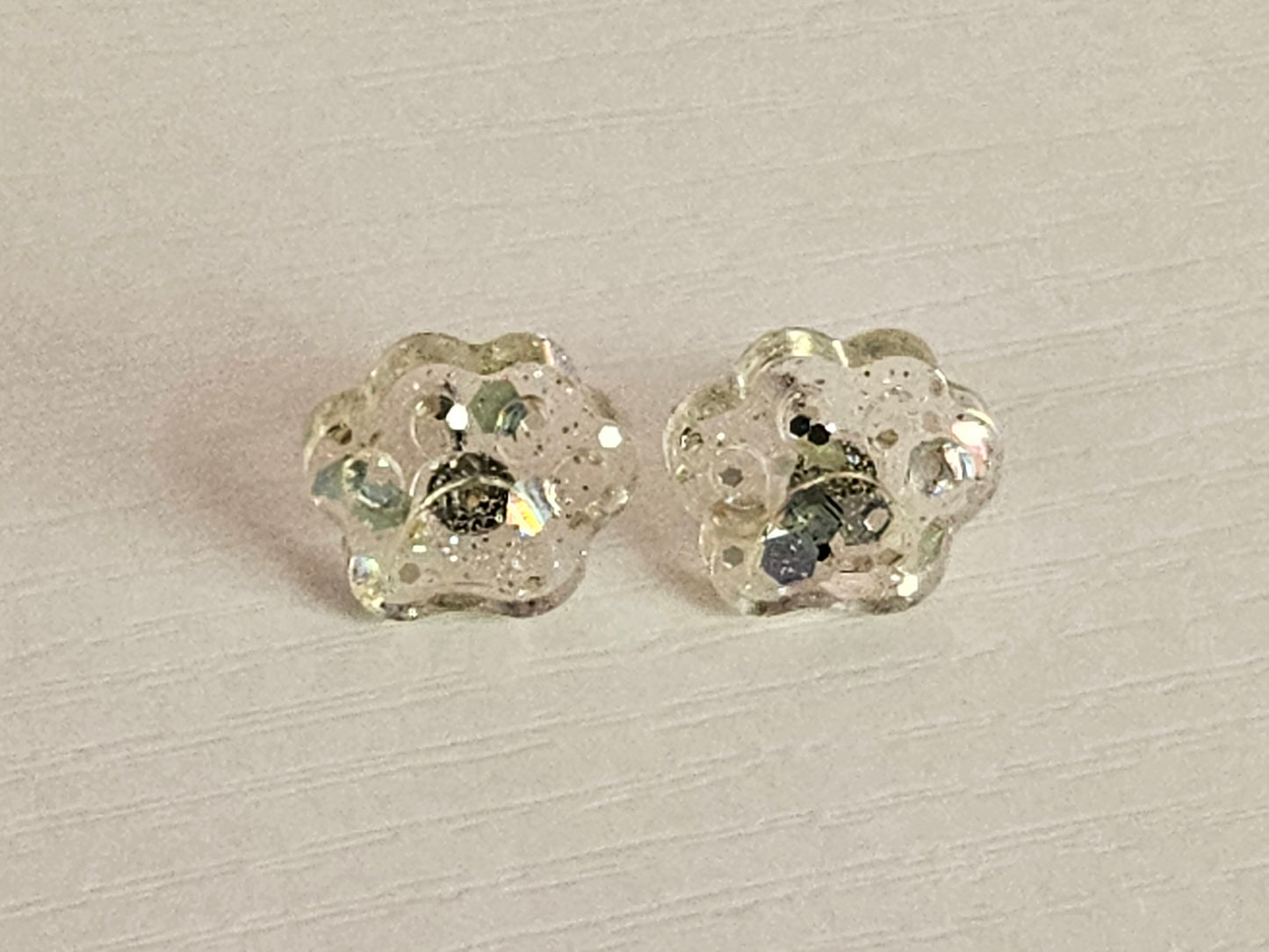 Post Resin Earrings - Paw Print Shaped