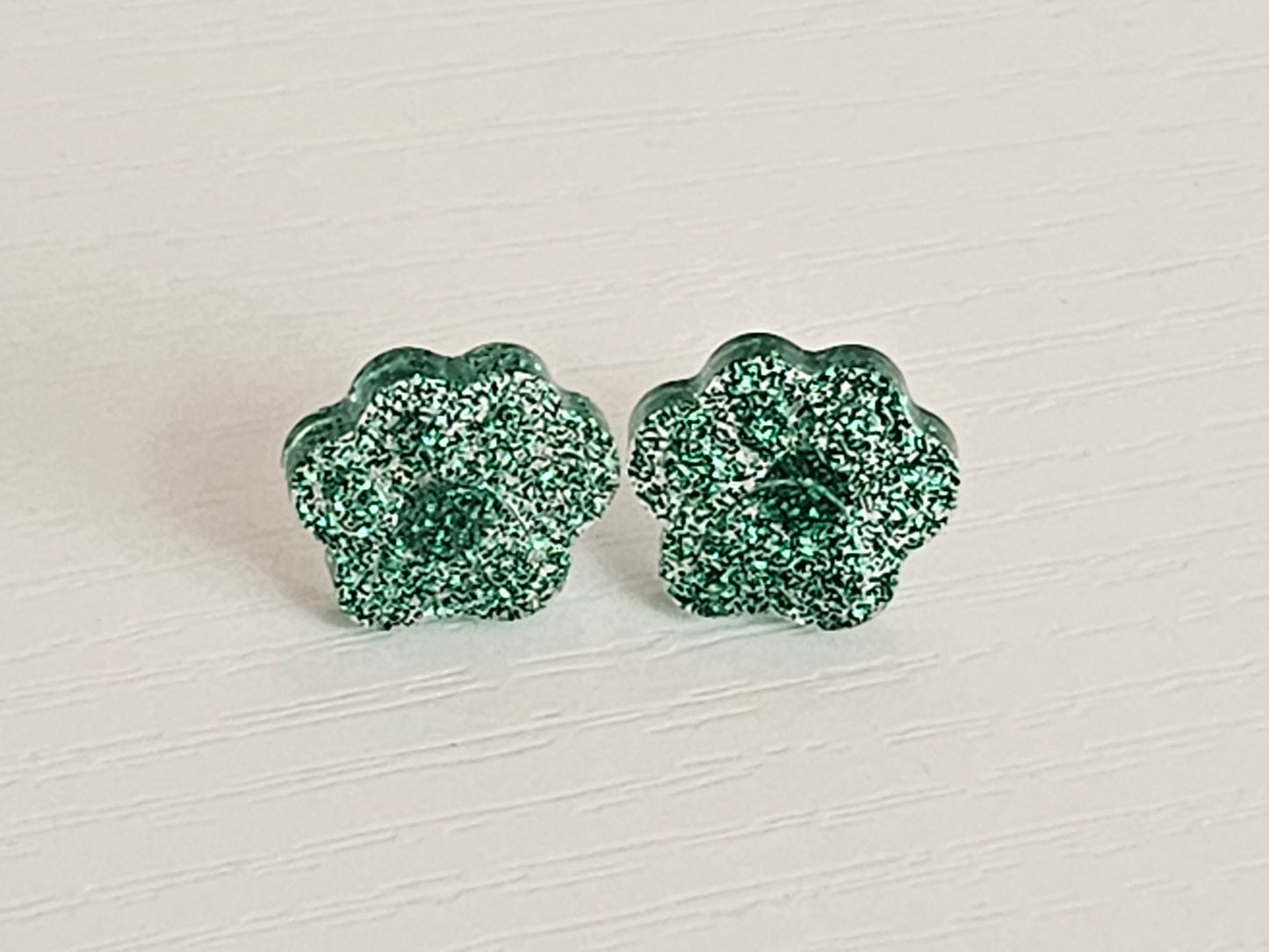 Post Resin Earrings - Paw Print Shaped