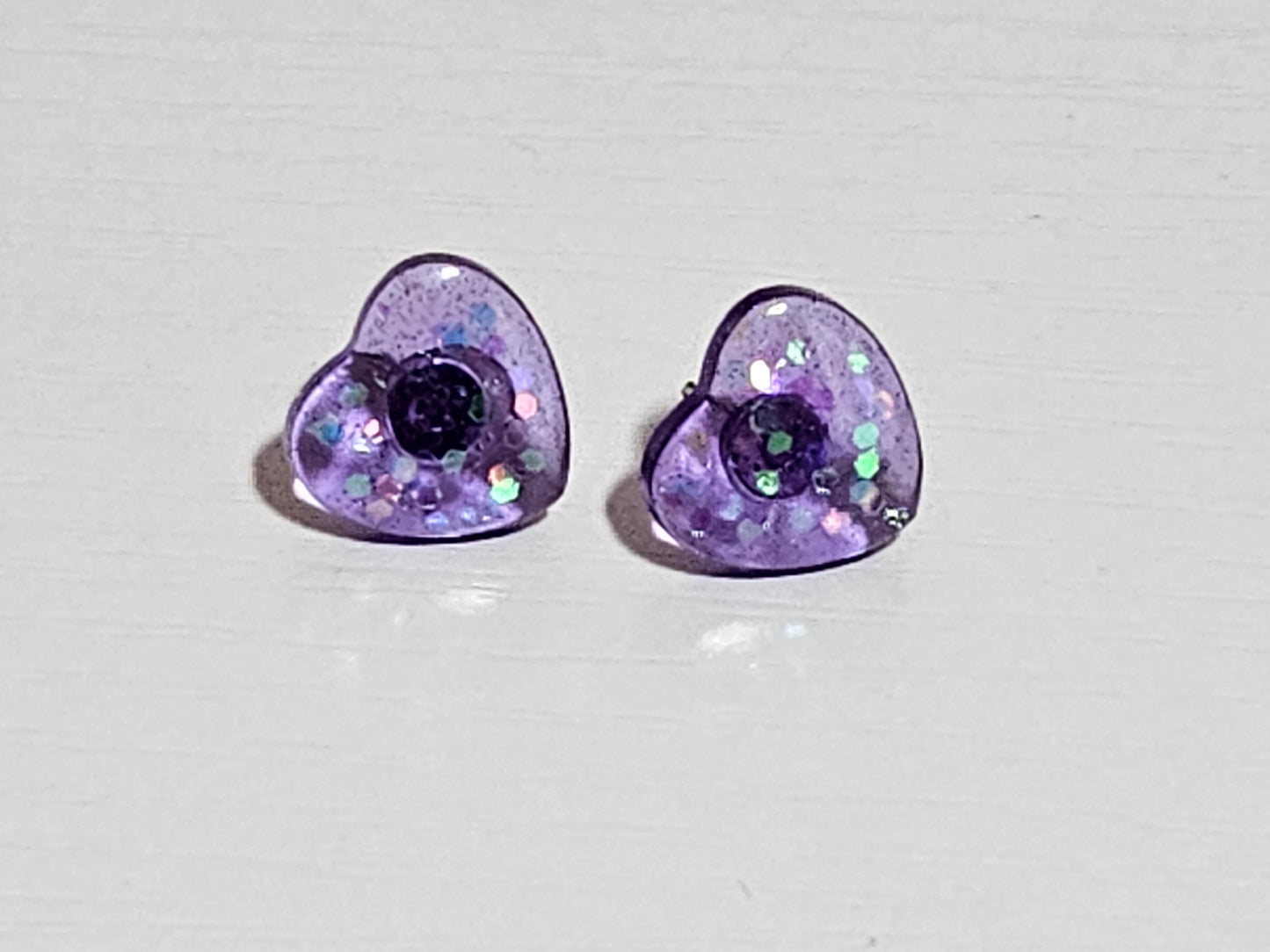 Post Resin Earrings - Heart Shaped