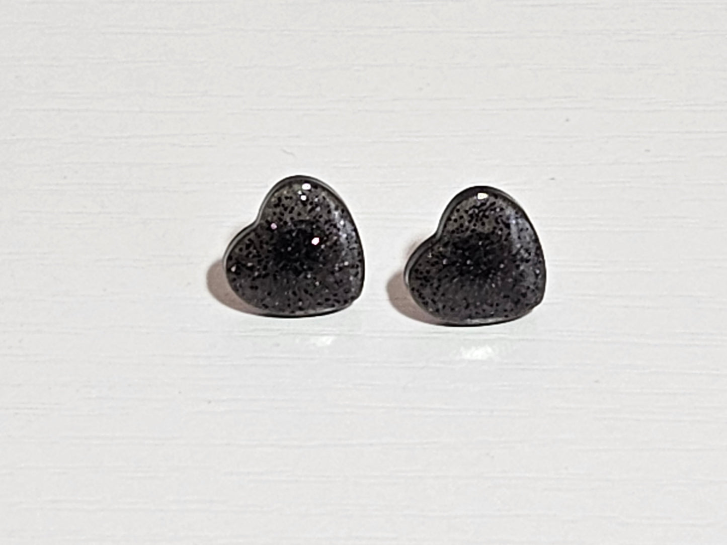 Post Resin Earrings - Heart Shaped